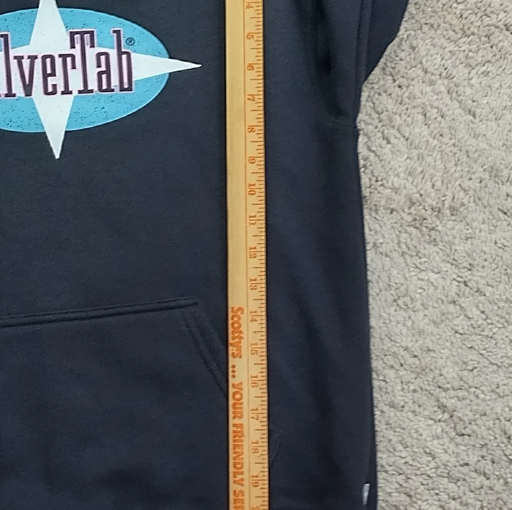 Vtg Levi's SILVERTAB Hoodie Mens Large Gray Spell Out Graphic Pullover Casual